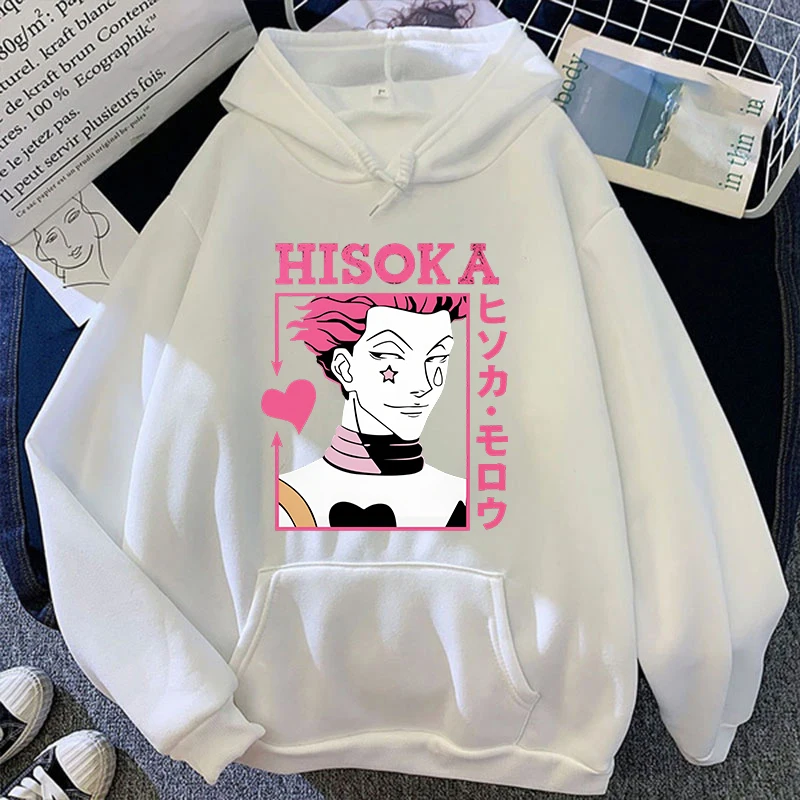 Homens e mulheres com capuz Hisoka estampado, pulôver casual, moletom personalizado, anime engraçado, plus size, novo