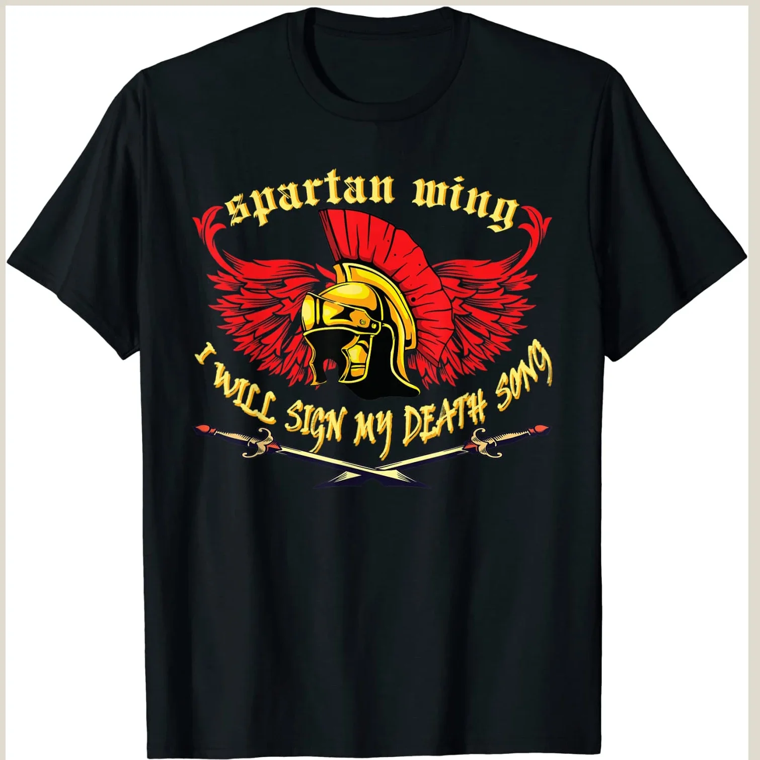 Spartan Warrior Gladiator Helmet Spartans Saying T-Shirt 100% Cotton O-Neck Summer Short Sleeve Casual Mens T-shirt Size S-3XL