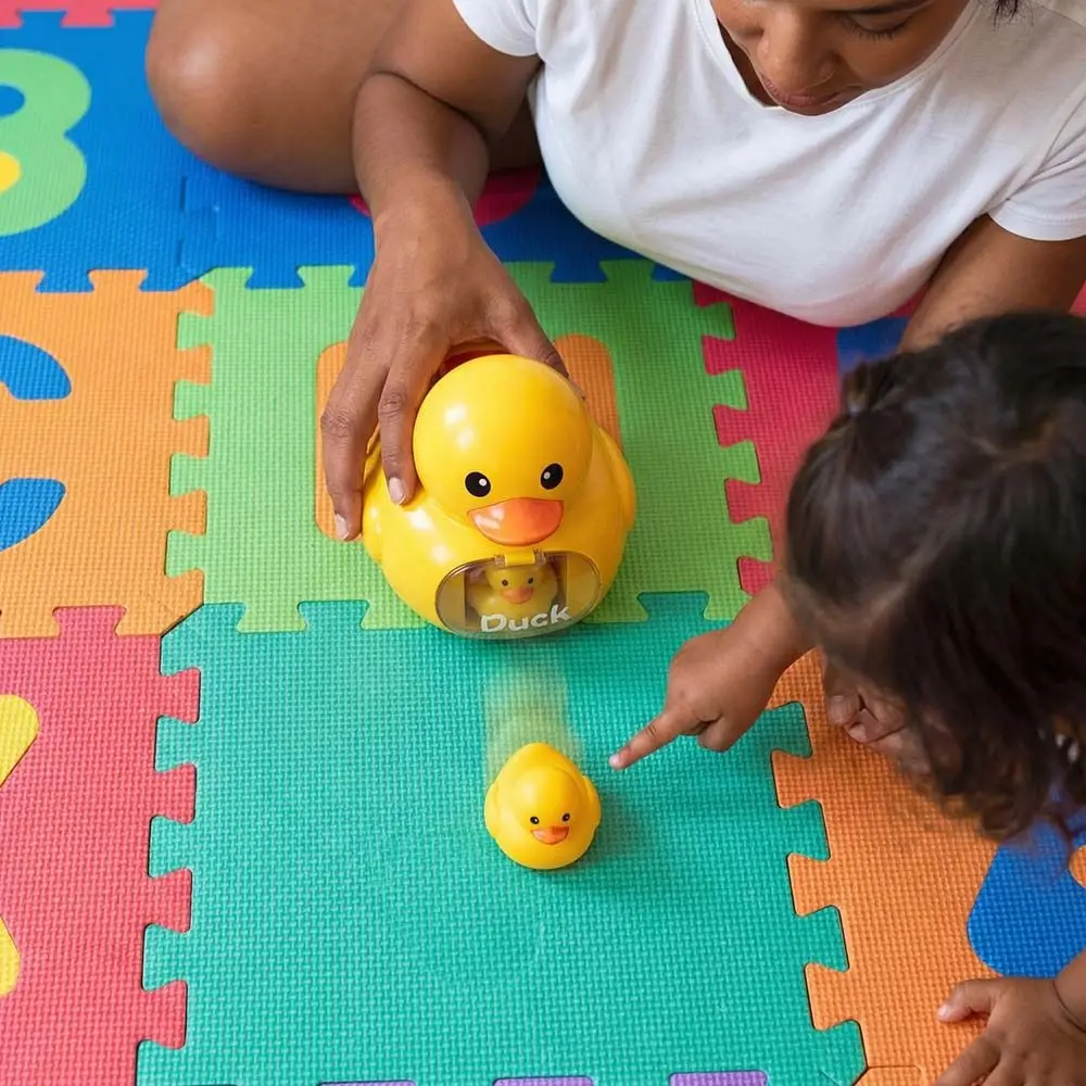 

Cartoon Design Yellow Duck Launching Toy Early Education Press Go Mini Press Go Ejector Vehicles Parent-Child Interactive
