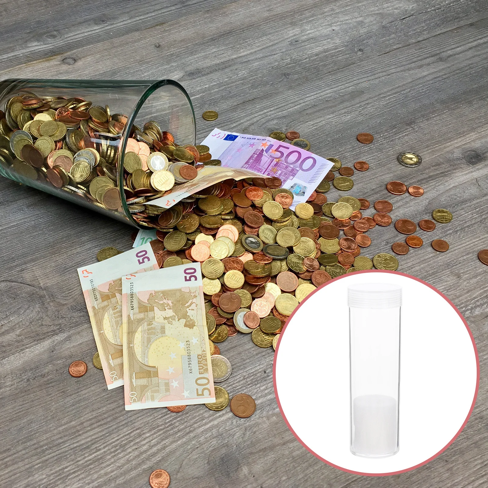10 قطعة أنابيب التخزين حامل من البلاستيك الشفاف لمقتنيات نصف الدولار على المدى الطويل حاوية الحفاظ على العملات المعدنية #3