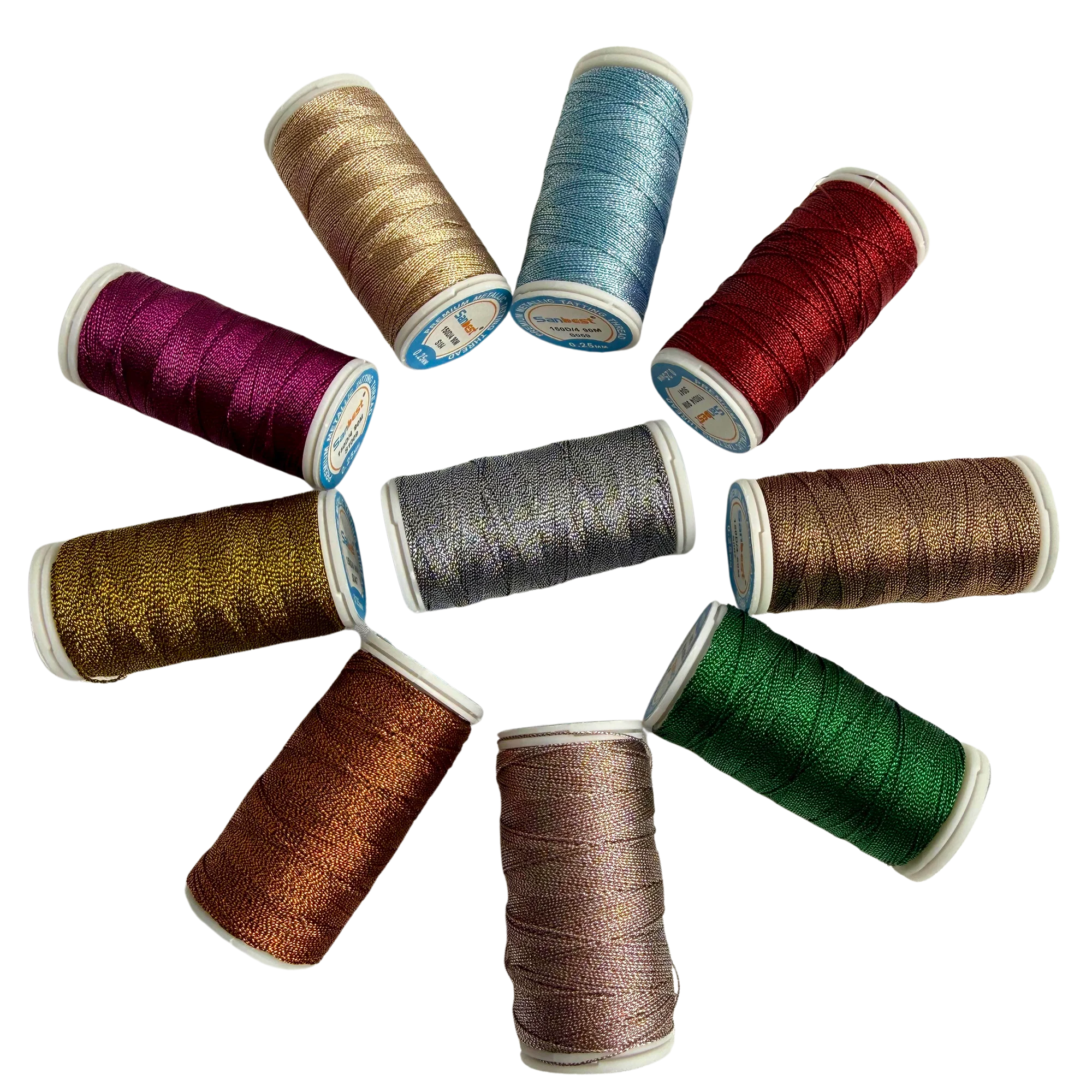 Sanbest Retro Soft 4 Strands Metallic Tatting Thread for Shuttle Tatting Lace DIY Handmade Bracelet Earring Macrame Yarn Craft