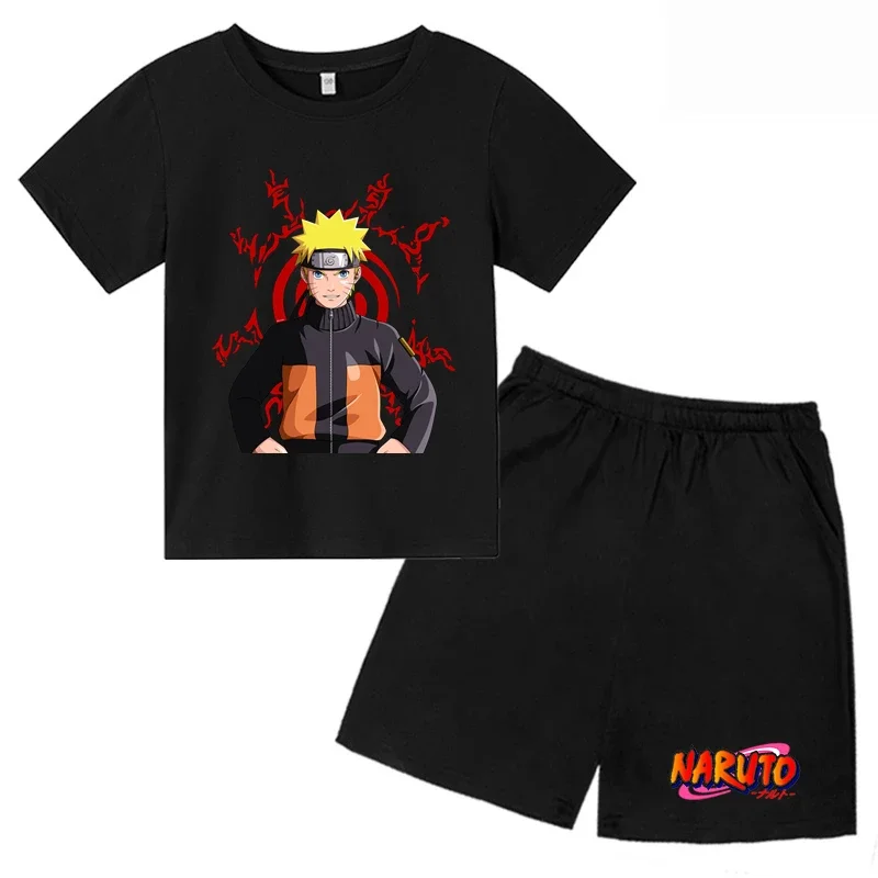 Kids Clothing Anime Narutos Tshirt Kids Boys T Shirt Baby Girls Cartoon Tees Children's set Summer Short Sleeve Tops