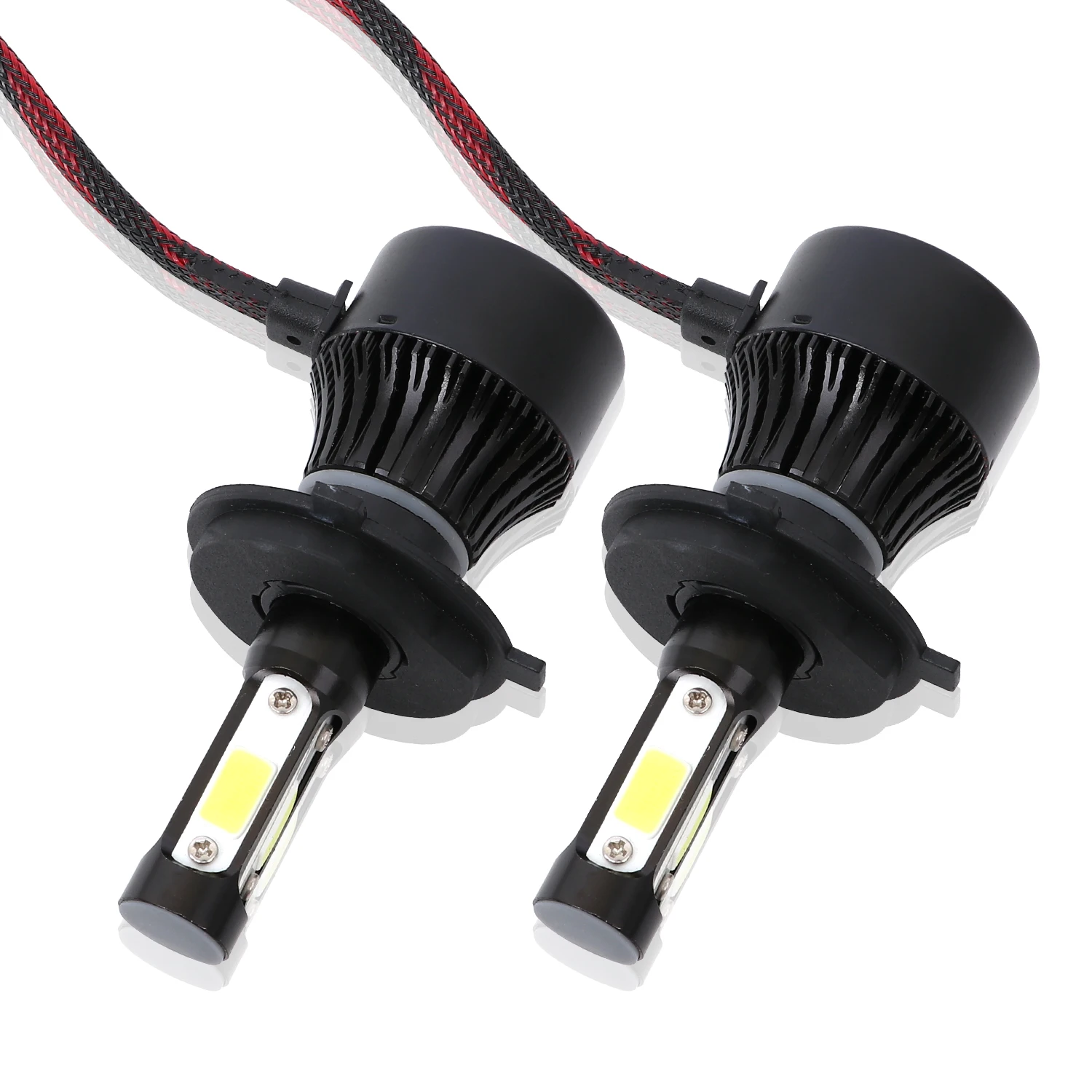 2Pcs New 4Sides 6000K H4 H7 Car Headlight H11 H13 9004 9007 Car LED Bulbs White 8000K 50000LM 360 Beam Angle