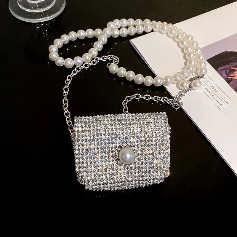 Perlenkette Strass Halsketten für Frauen Minit aschen Gürtel kette Luxus schmuck Frauen Accessoires Drops hipping – Detail 3