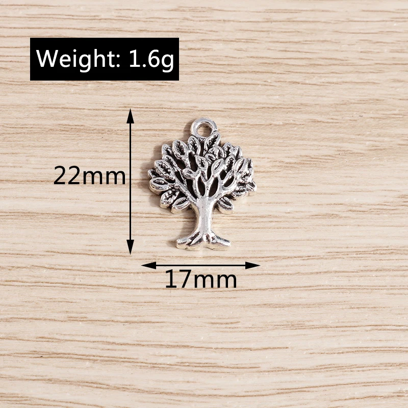 Tusember 20 Stück Legierungs-Pflanzenanhänger, Metall-Blatt-Blumen-Baum-Charms für Schmuckherstellung, Ohrringe, Halsketten, DIY-Armband-Zubehör – Detail 34