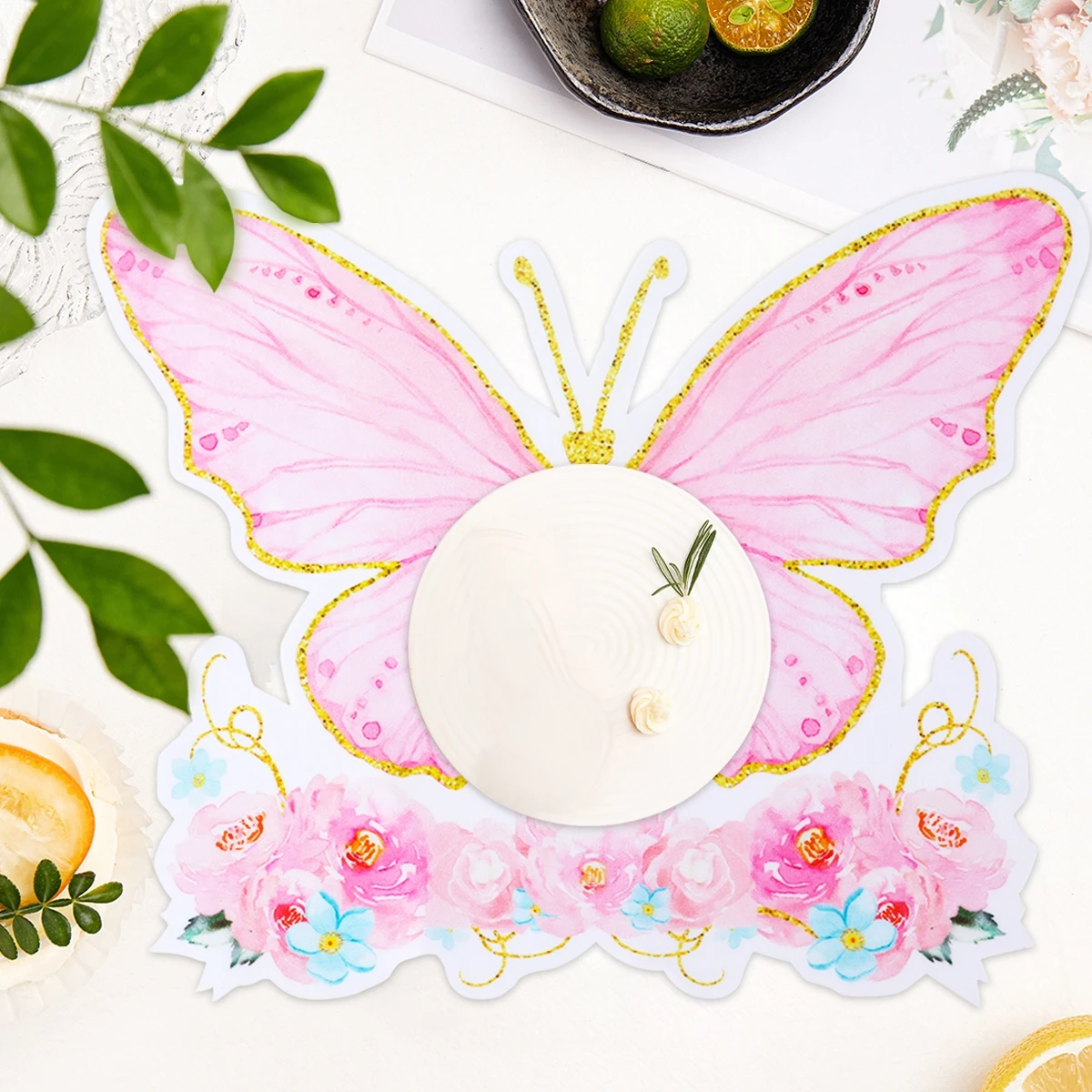 4Pcs Butterfly Shape Polyester Placemats Oil Water Proof Placemat for Kitchen  Bars Coffee Shops Birthday Wedding Party Supplies