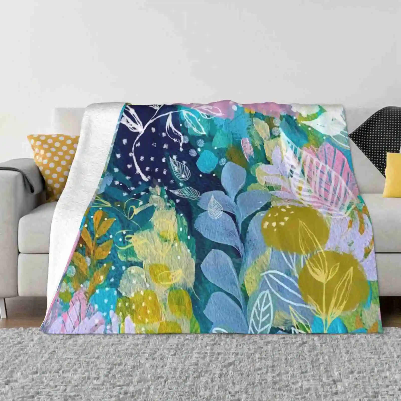 Treasures Of The Tide Shaggy Throw Soft Warm Blanket Sofa/Bed/Travel Love Gifts Clairbremner Artistic Painterly Bold Pretty