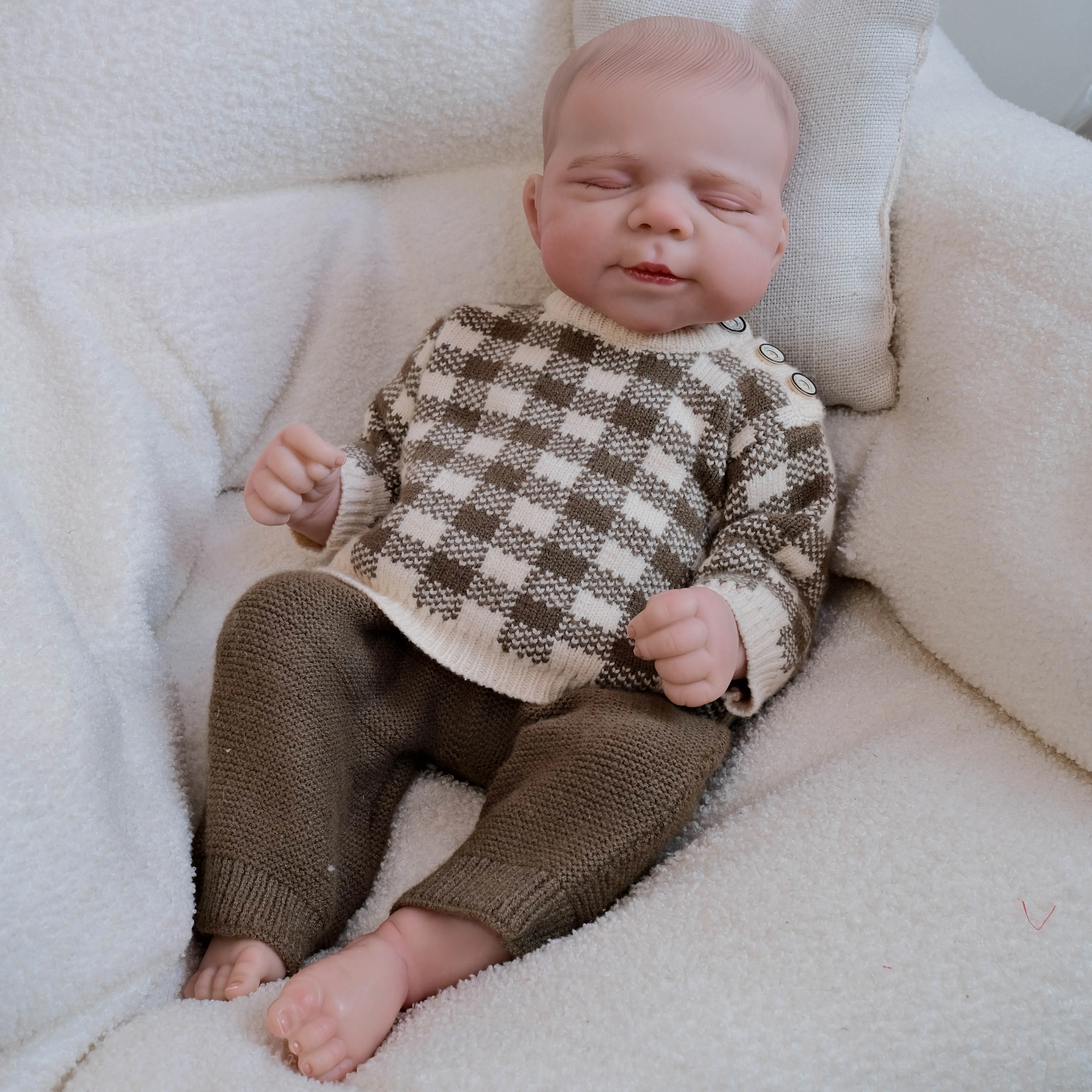 18inch Full Vinyl Girl Body Pascale Painted Hair Lifelike the Reborn Doll 3D Skin Art Doll