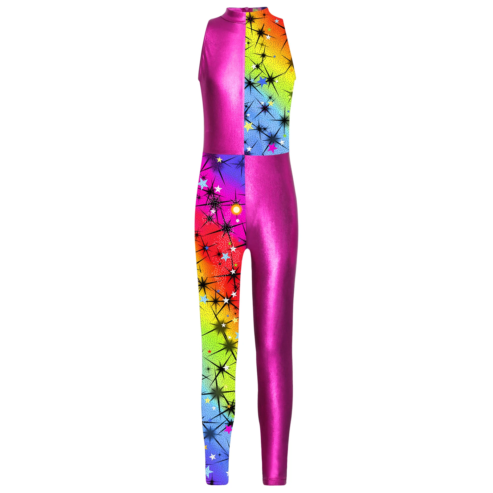 

Kids Girls Ballet Dance Leotard Figure Skating Gymnastics Yoga Jumpsuit Sleeveless Print Tank Unitards Performance Dancewear