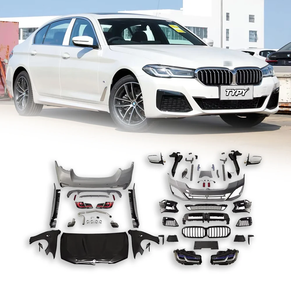 Body kit For BMW 5 Series F18 Upgrade To G38 MT Front And Rear Bumpers For Auto Lights