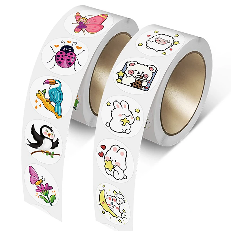 Kids' Motivational Stickers Cute Animal Reward Sticker Friendly Campus Office Classification Self-adhesive Label