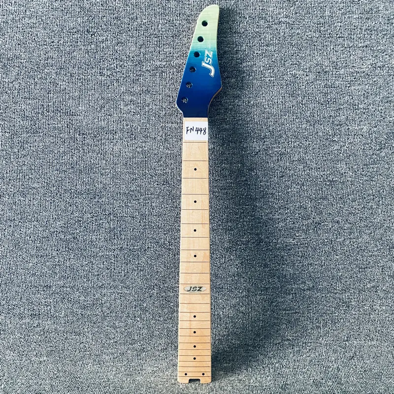 

FN448 24 Frets Semi Finishing Mini ST Guitar Neck Short Scales Length No Frets Trussrod from Neck Heel with Damages for DIY
