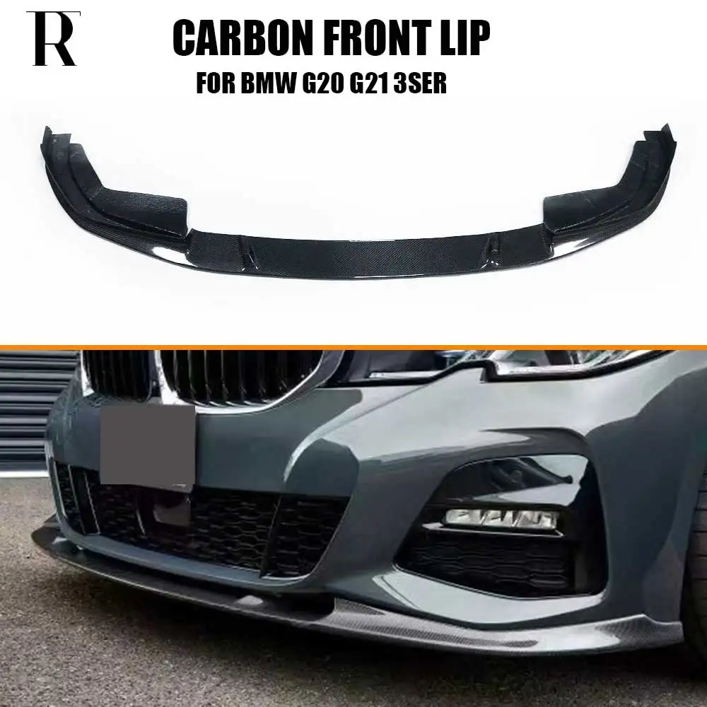 Carbon Fiber Front Bumper Chin Lip Spoiler for BMW G20 Sedan G21 Wagon 320 330 340 With M Package 2018UP