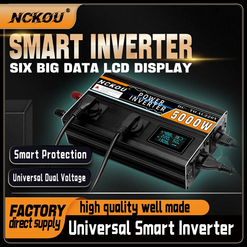 Power Inverter Dc 12v/24v/48v/60v To Ac 110v/220v/230v Modified Sine Wave 4200w 5000w Power Conversor  Inversor Corriente Invers