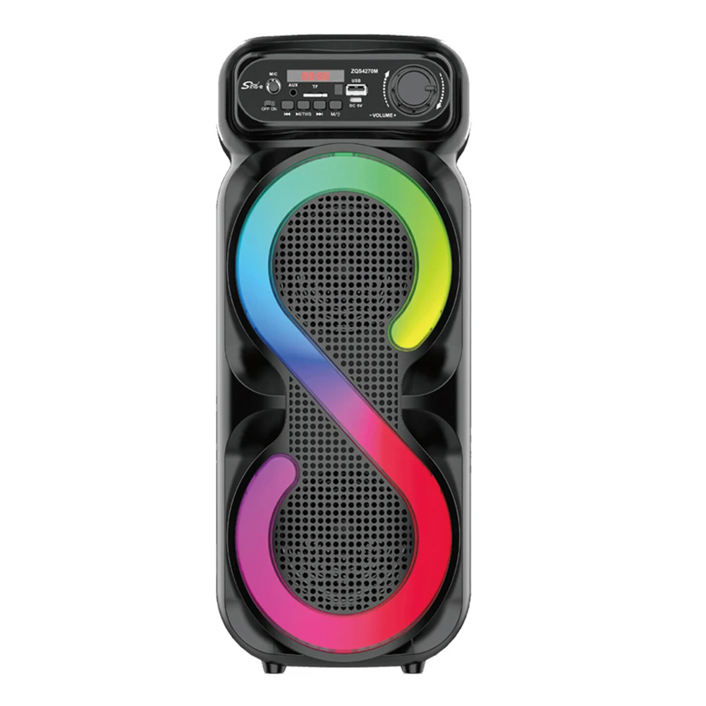 Bluetooth-Compatible Speaker Portable Boombox with RGB Light Outdoor Speaker USB/TF Wireless Speaker High Volume for Home Travel