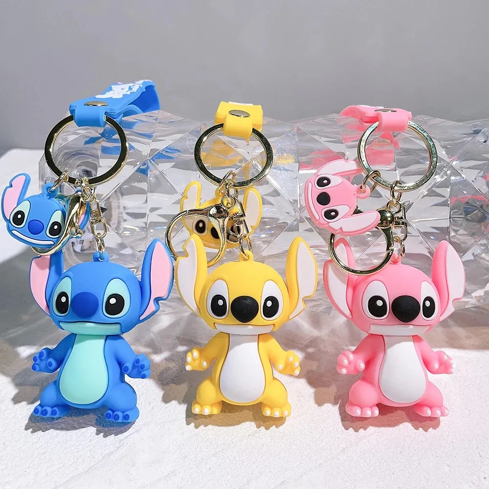 Disney Stitch Toys portachiavi Anime Figure Stitch ciondolo portachiavi Sweet Pink Angel portachiavi Car CartoonBag ciondolo gioielli regalo