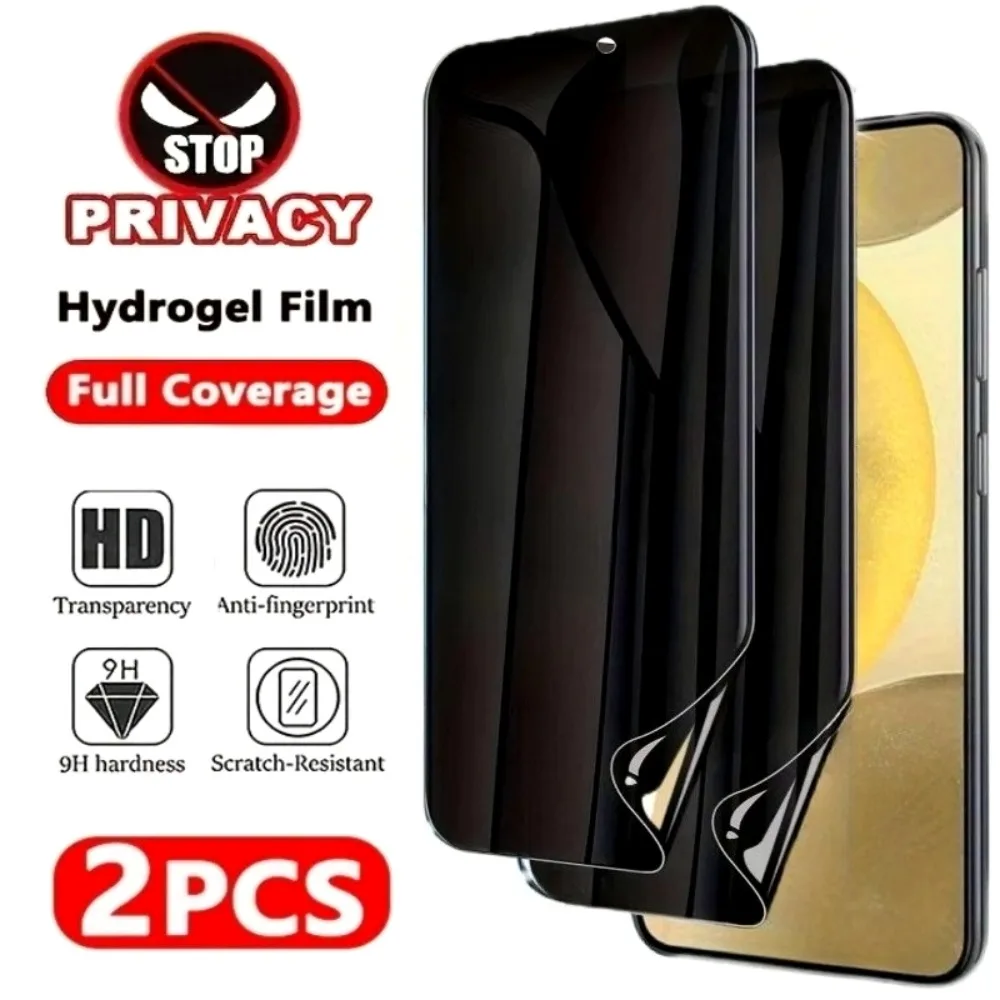2 pièces Film Hydrogel de confidentialité pour Samsung Galaxy S25 S24 S23 Ultra S20 S21 S22 Plus S24 FE Z Fold 7 6 5 protecteur d'écran à couverture complète