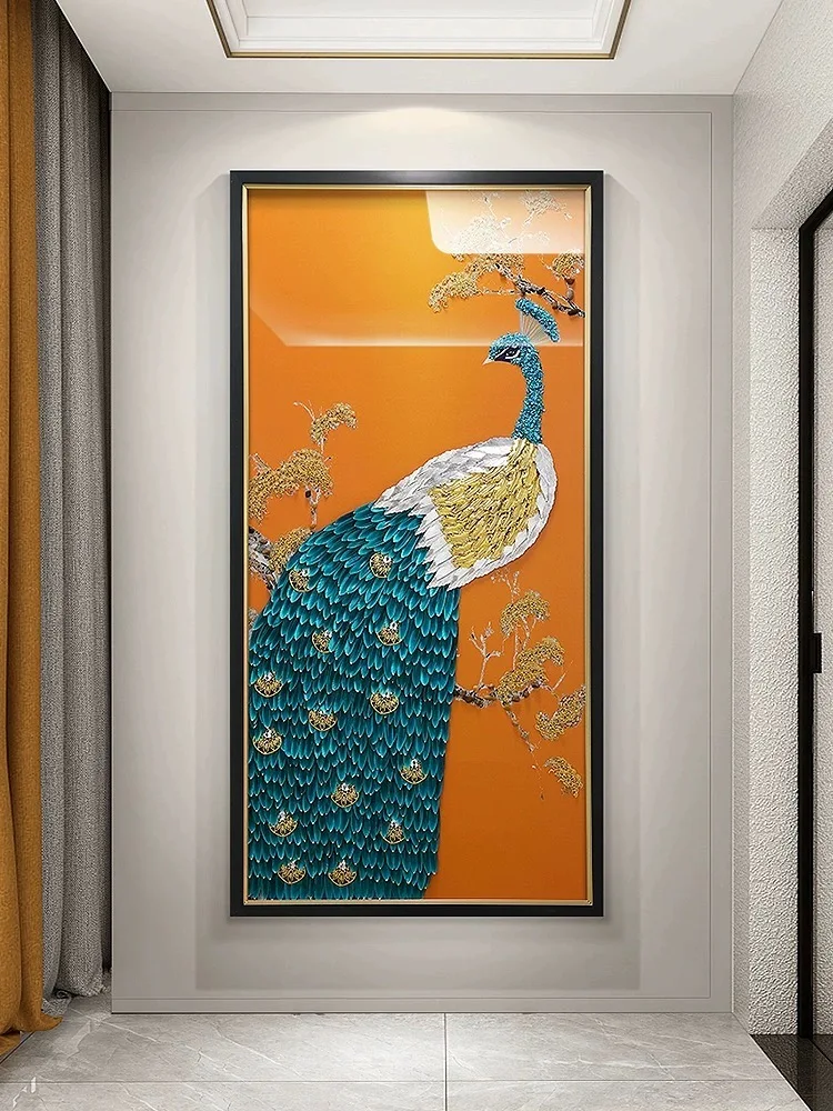 

New Chinese-style entrance painting corridor at the end of the aisle