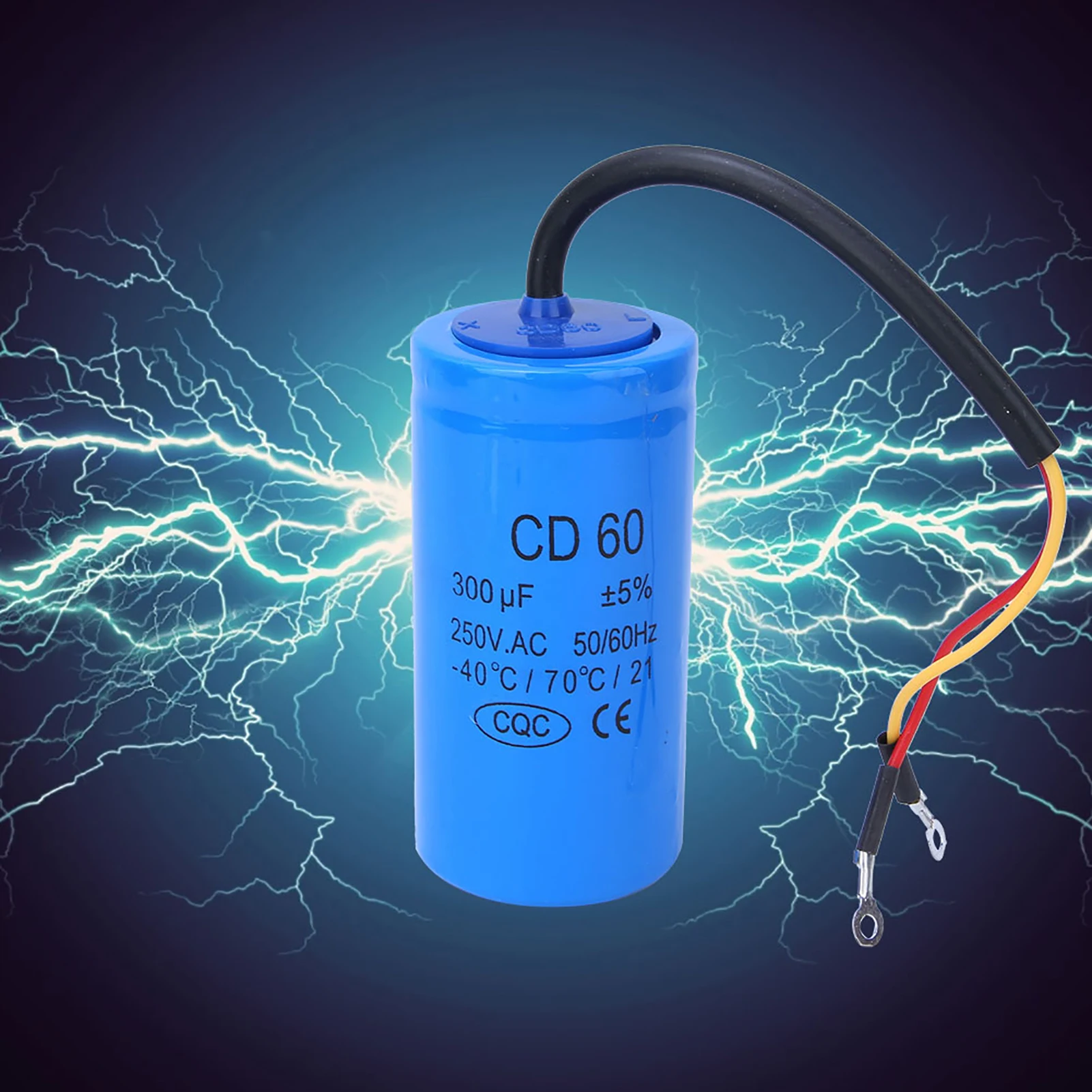 CD60 250V 300μF Switching Capacitor Explosion-Proof Household Appliance Component Capacitor Switching Capacitor Motor Capacitor