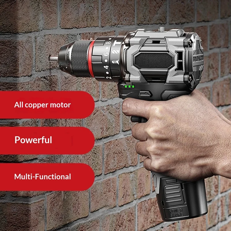 

Brushless Electric Drill Pure Copper Impact Drill Electric Screwdriver Small Steel Gun Lithium Electric Drill Power Tool Set