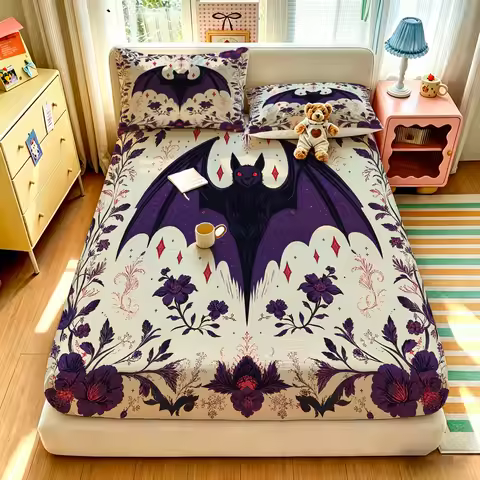 3pcs Halloween Horror Ghost Print Chipless Bed Sheet Summer Set Multiple Sizes Comfortable Bedd... product image