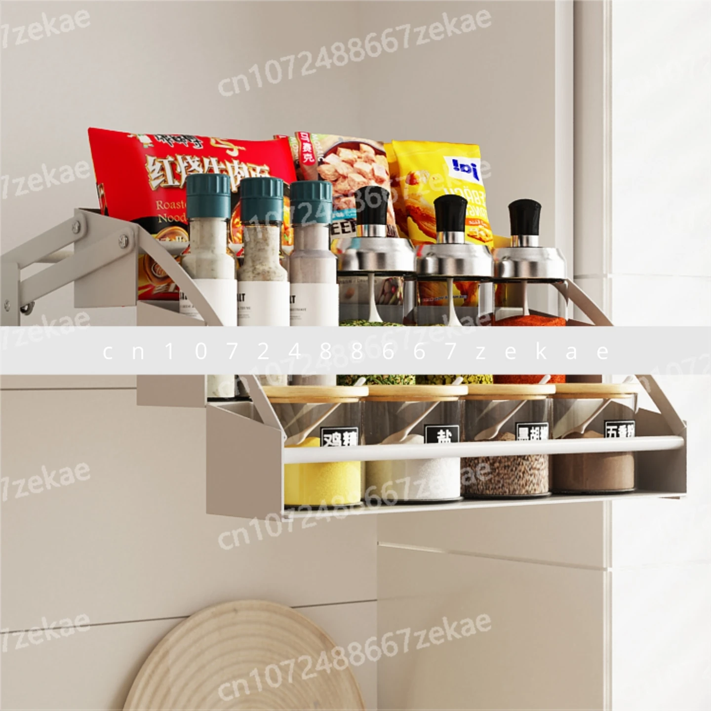 

Кухонный шкаф Высокий шкаф Подвесной шкаф Выдвижная полка Поворотная подъемная корзина Стойка для приправ Корзина для приправ Стеллаж для хранения