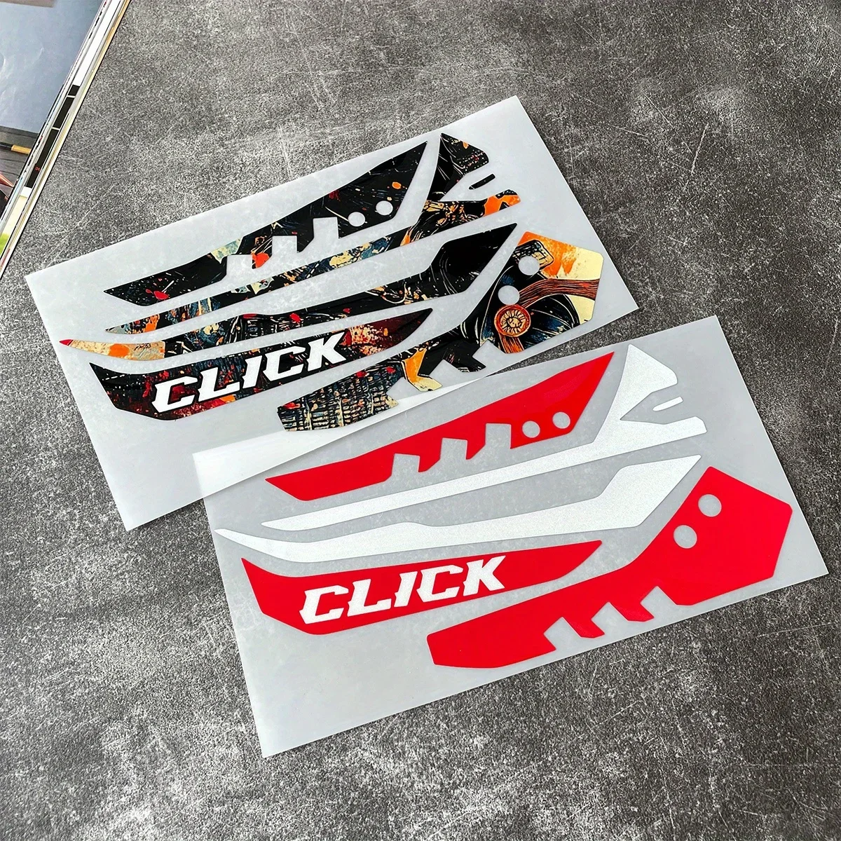 مجموعة واحدة من ملصق محرك الدراجة النارية "CLICK" لتزيين التصميم، ألوان وتصاميم متعددة، ملحقات لاصقة