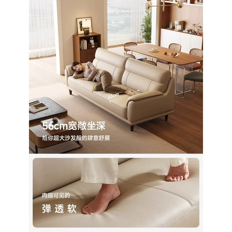 

Leather sofa Modern simple living room Double first-layer cowhide sofa Small apartment leather office study sofa