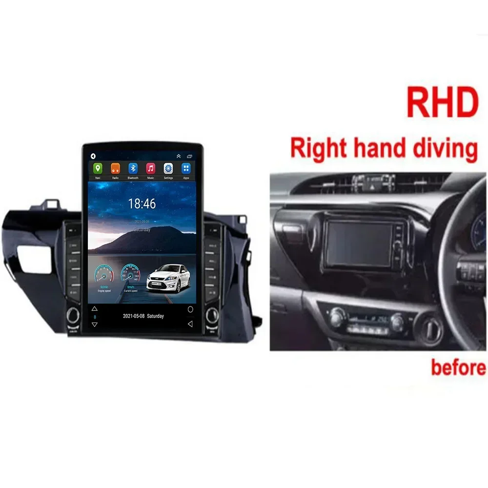 For Tesla Style 2Din Android13 Car Radio For Toyota Hilux Pick Up AN120 2015 -35 Multimedia Video Player GPS Stereo Carplay DSP