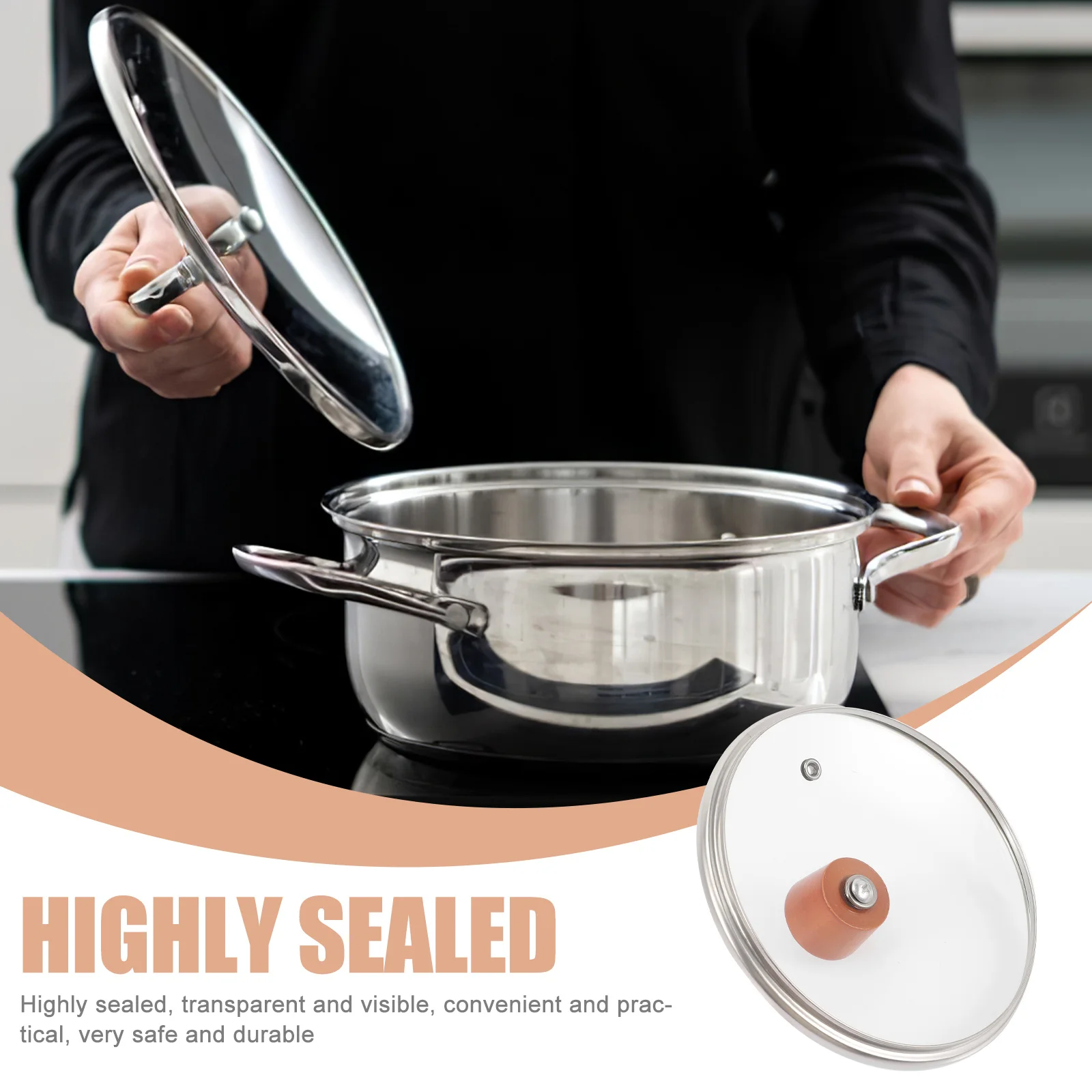 

Universal Replacement Toughened Glass Pot Lid For Cookware Non-Stick Transparent Fresh-Preserving Multi-Function Kitchen