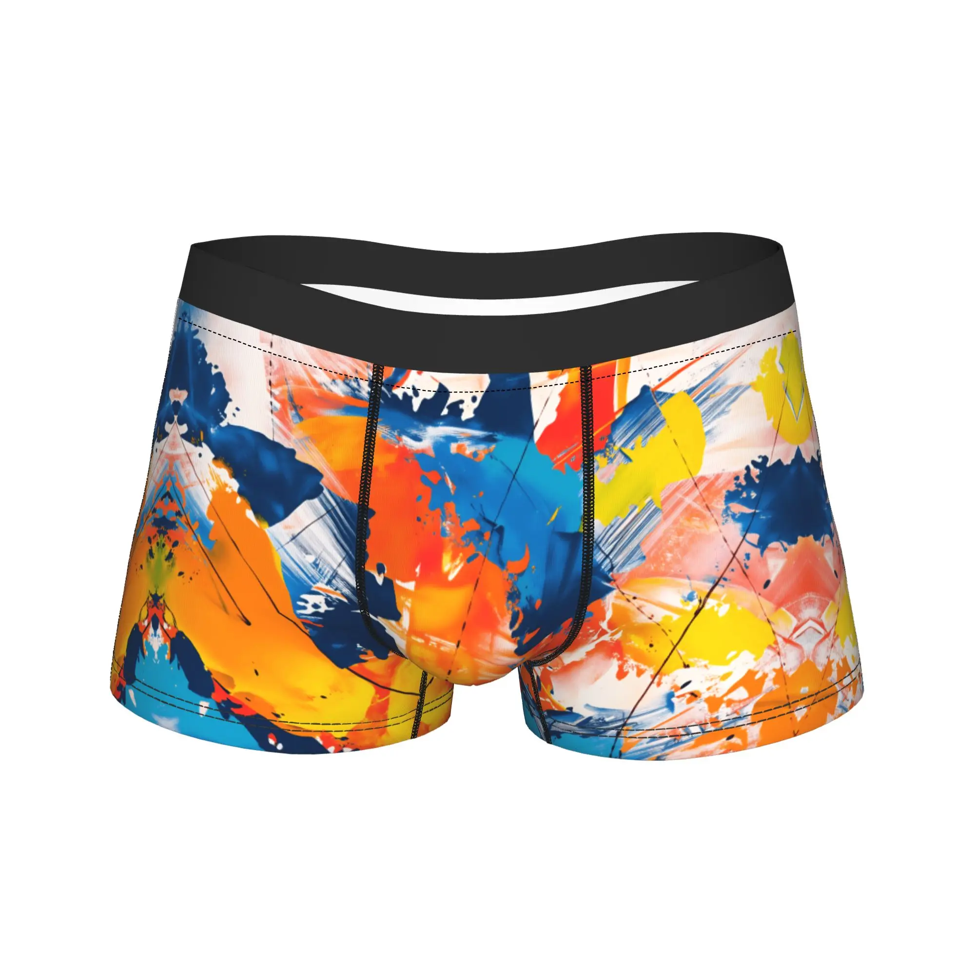 

Oil Painting Underwear Men's Boxer Brief Novelty Boxershorts Quality Custom DIY Large Size Panties