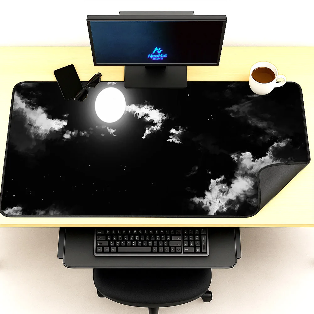 Black Mousepad Aesthetic Gaming Mat Extra Large Computer Mouse Pad Pc Decorations Table Mats Office Desk Accessory 1200x600mm