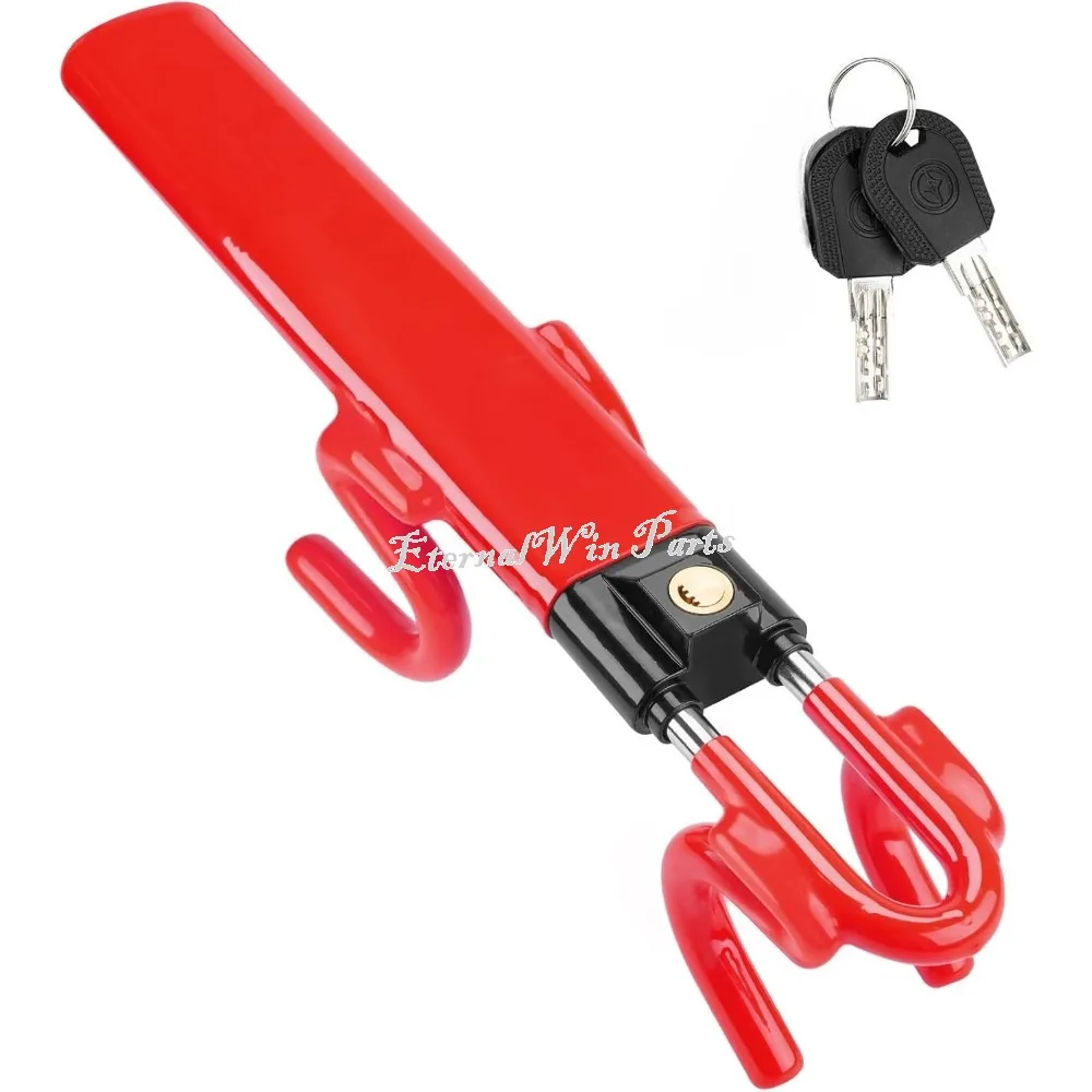 

Автомобильный замок рулевого управления с двойной перекладиной, регулируемый противоугонный инструмент высокой видимости для защиты безопасности автомобиля