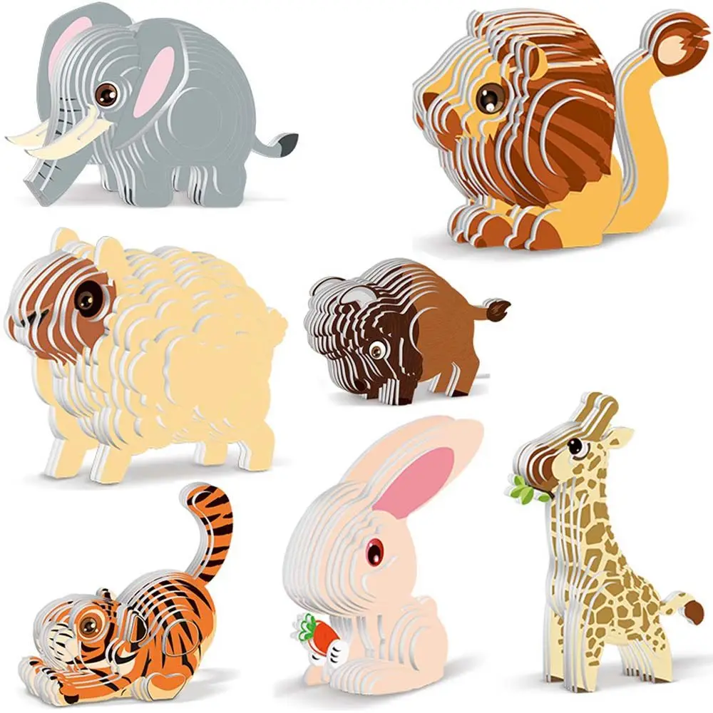 Model Toy DIY Unique Paper Paper Puzzle For Kids Adults Early Learning Animal Jigsaw Stereo Puzzle 3D Puzzle 3D Animal Puzzle