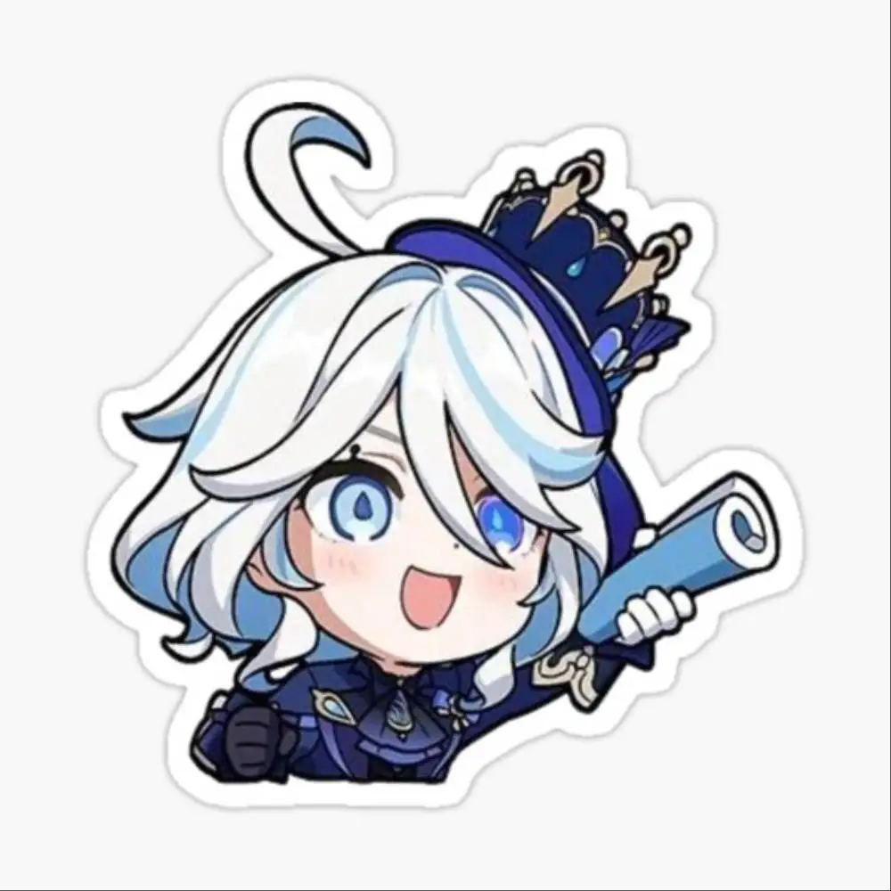 Furina Genshin Impact Chibi Sticker Car Window Bumpers Die-cut Vinyl Stickers Decorative Accessories