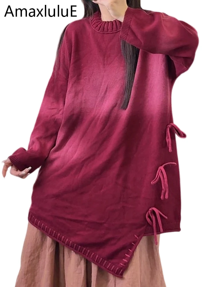 

Amax LuluE Japanese Fashion Loose Pullover Women Vintage Turtleneck Classic Sweaters Ladies Long Elegant Luxury Cotton Jumpers