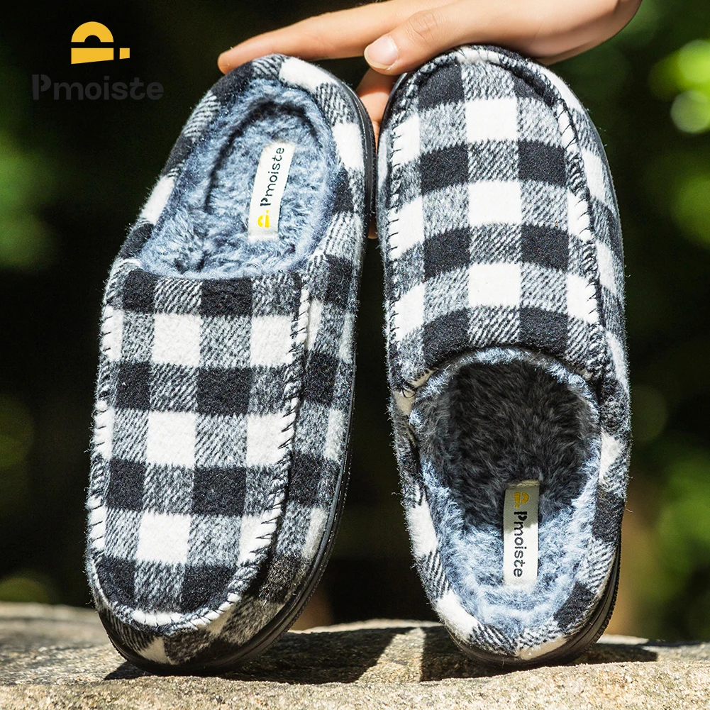 

Winter Slippers for men Garden Non slip Comfortable Warm Soft Bedroom Platform Living Room Memory Foam Indoor House Shoes Home