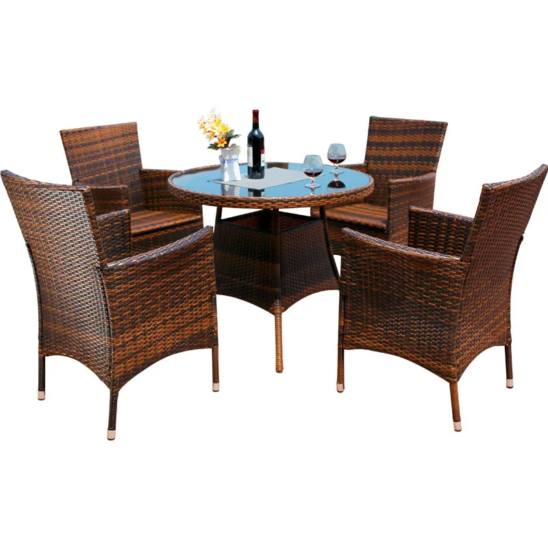 Outdoor tables and chairs courtyard leisure rattan chair combination terrace garden outdoor tea table furniture chairs waterproo