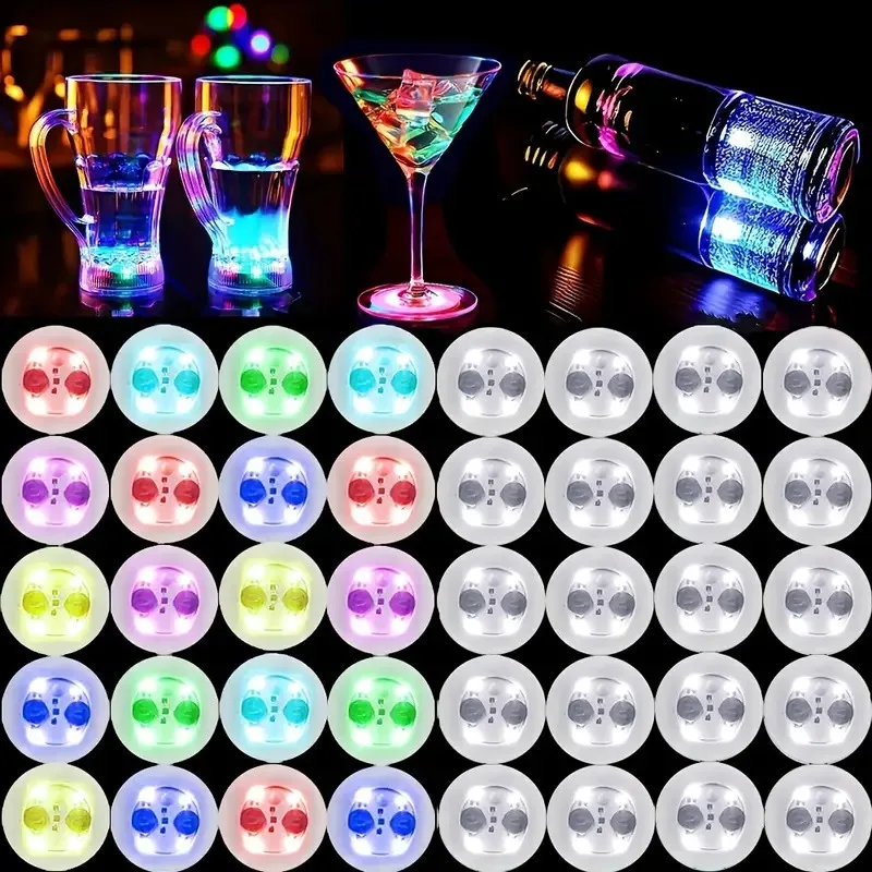 LED Colorful Drink CoastersLighting Bottle Base Pads Flashing Drink Cup Mat LEDWine Glass Lamp for Party WeddingChristmas Decora