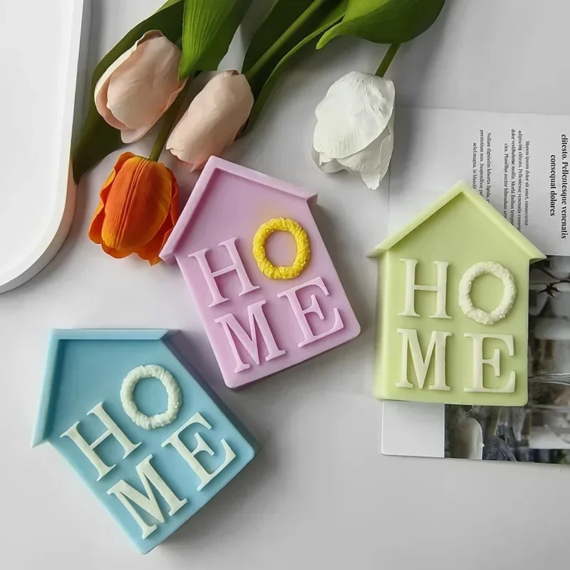 House Candle Silicone Mold DIY  Log Cabin Plaster Resin Mould Mousse Cake Baking Molds