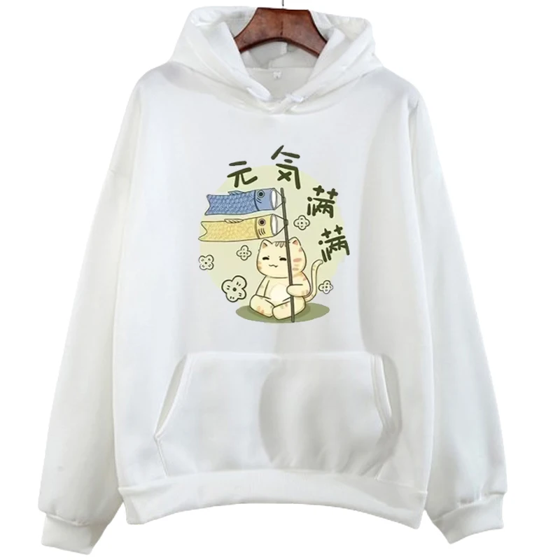 لطيف القط الحيوانات الأليفة الجرافيك أغطية رأس مطبوعة Harajuku البلوز قمم الخريف الشتاء عارضة طويلة الأكمام الشارع الشهير البلوز الملابس