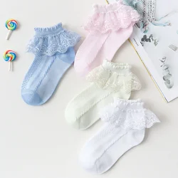 Mädchen Spitze Rüschen Prinzessin Mesh Socken Säugling Baby Kinder Kurze Socke Rüschen Weiß Rosa Kleine Mädchen Socken Kleinkind Mädchen Socken 1-7Y