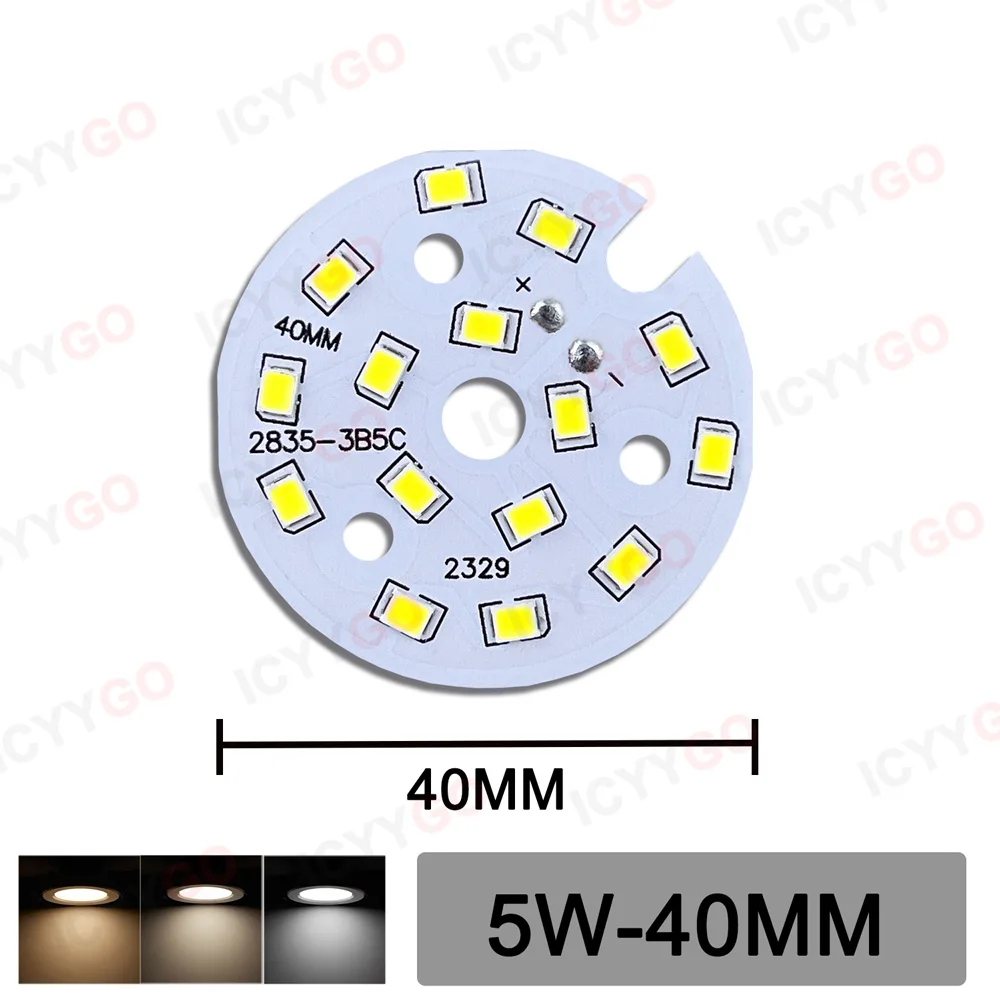 1 個 2835 SMD PCB Led ライトボード 3 ワット 5 ワット 7 ワット 9 ワット 12 ワット 15 ワット 18 ワット 24 ワット SMD2835 輝度ライトボード天井ダウンライトに適した