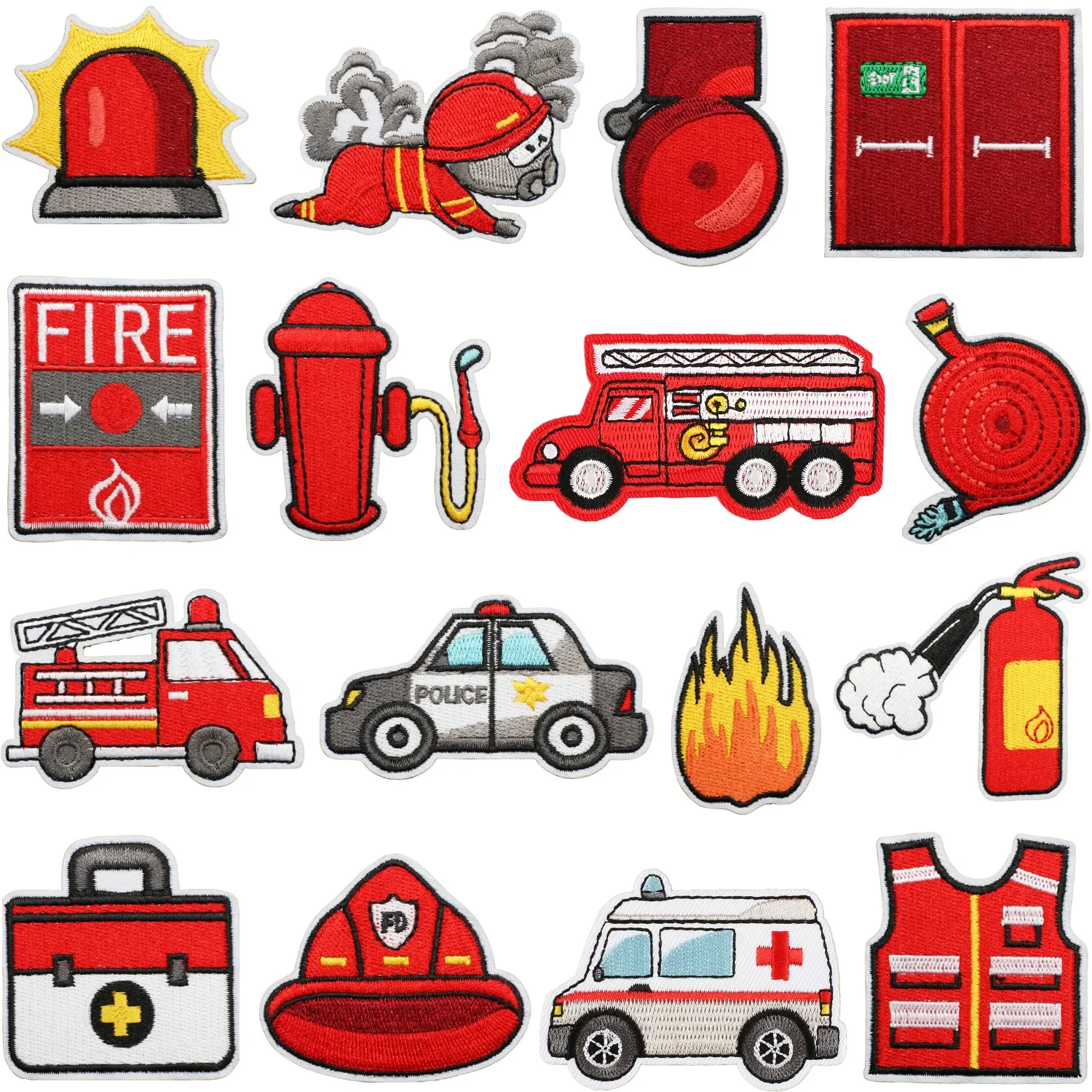 2025 nuevos parches 1 Uds equipo de bombero bordado hierro en ropa sombrero bolsa zapato reparación teléfono calcomanías decoración DIY