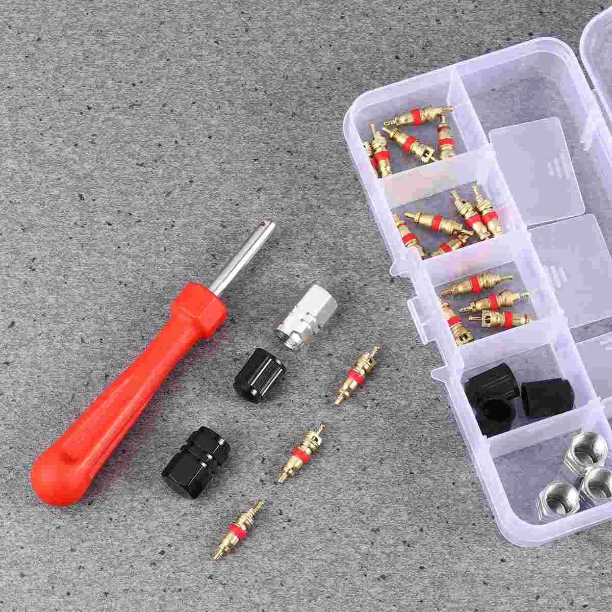 33 Pcs Schrader Valve Tool for Boiler Tire Wrench Tyre Tools Core Removal Tires Car Repair Spool