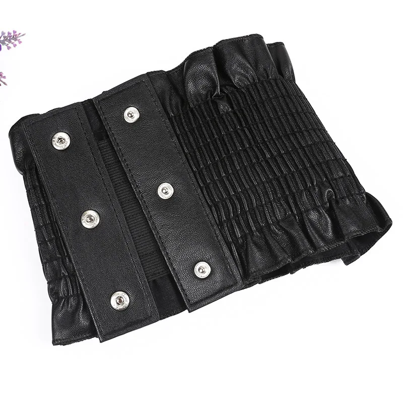 مشد للخصر كبير الحجم باللون الأسود والأحمر وحزام مطاطي لفساتين الخريف والشتاء وإكسسوارات الملابس النسائية #5