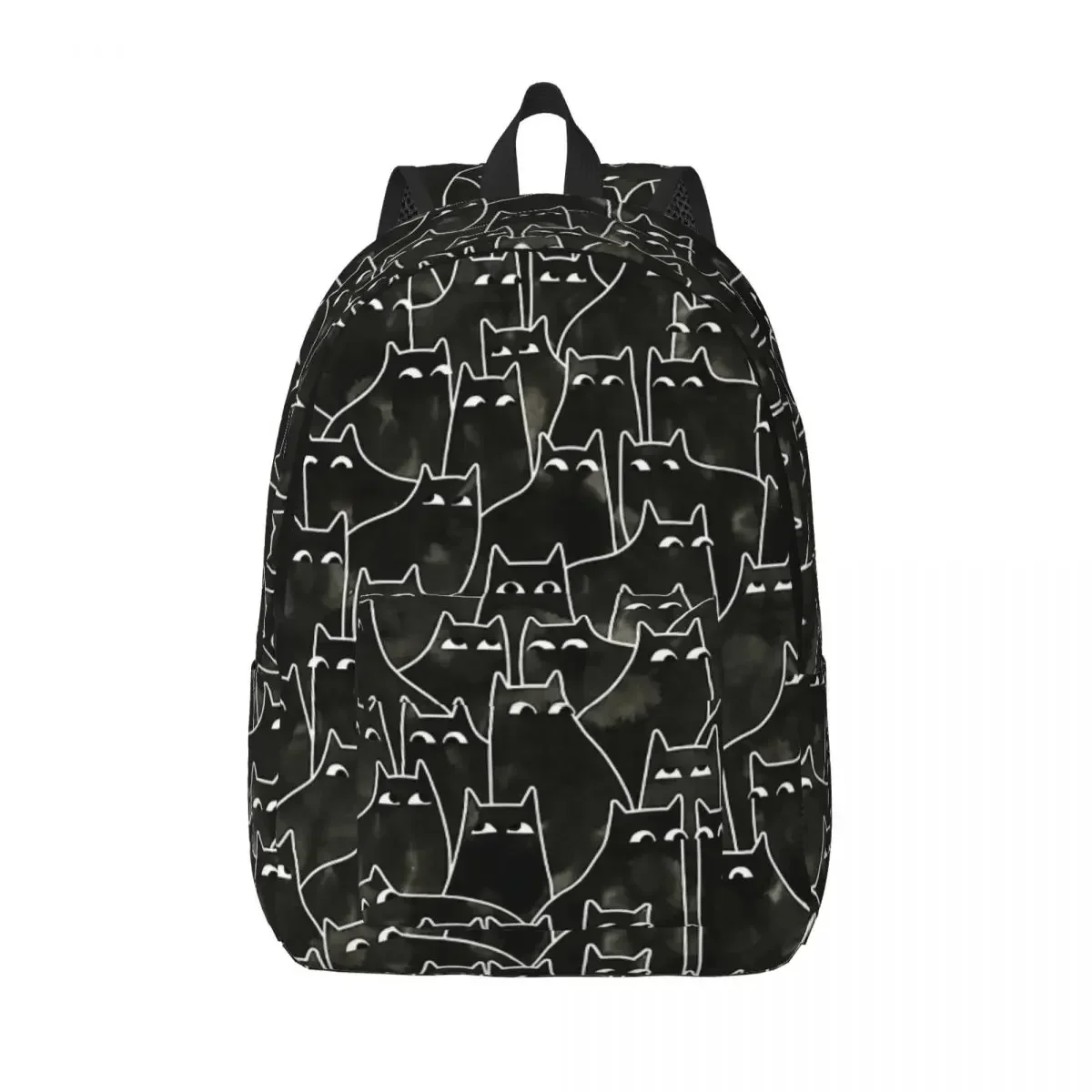 

Suspicious Cats for Teens Student School Bookbag Funny Black Cat Pattern Animal Canvas Daypack Middle High College Outdoor