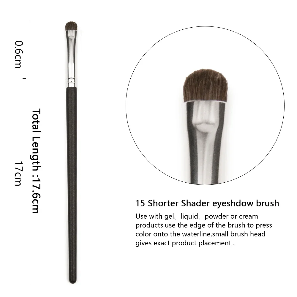 SHINEDO 2 Pcs Pencil Goat Horse Hair Tapered Crease Blending Brush Flat Angled Eyeshadow Cosmetic Kit Maquiagem Smudge