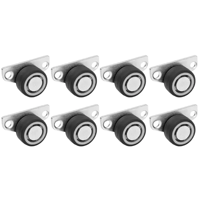 8/1PCS Mini Side Mount Zwenkwielen Stille Rubberen Meubelwielen Directionele Cartwheels Voor Trolley Lade Keukenkasten