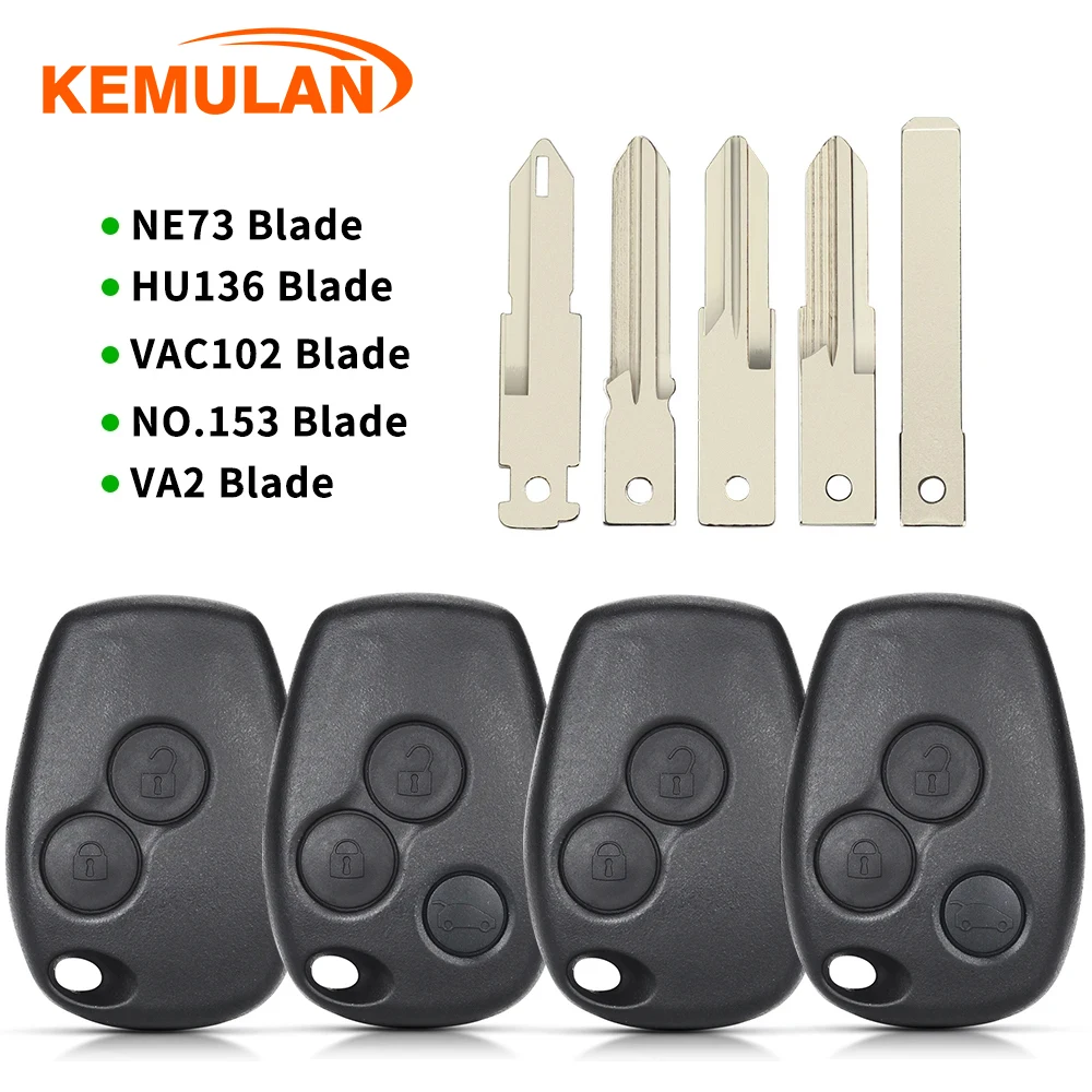 KEMULAN 2/3 Button Key Case For Renault Megane Modus Espace Laguna Duster Logan Sandero Fluence Clio Kango For Nissan Fob Shell